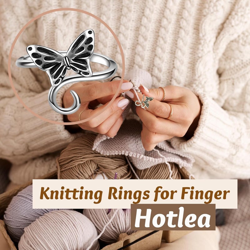 Hotlea Store 8 Pieces Crochet Tension Rings for Crocheting Yarn Guide Ring for Finger Yarn Crochet Ring Knitting Accessories - Image 2